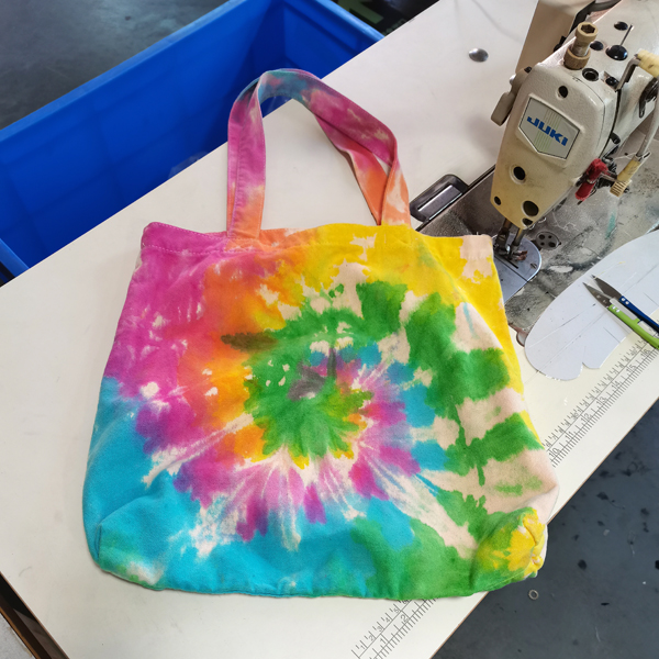 DW21#B  2021 Tie dyed shopping cotton canvas tote bags with custom logo